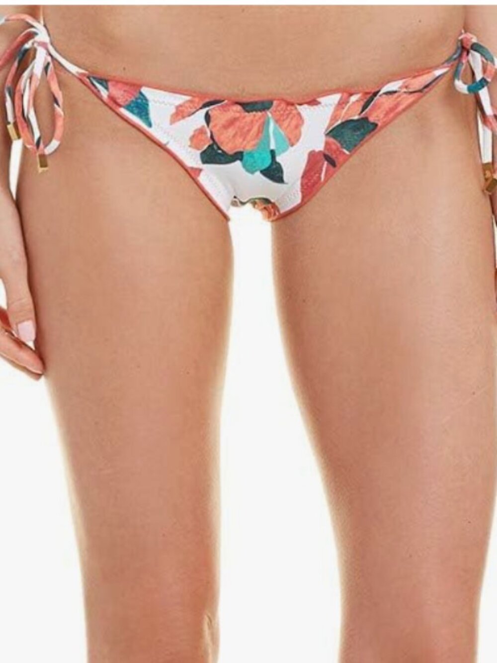 NWT VIX Paula Hermanny Bluebell Ripple Side Tie Bikini Bottom Floral Print S